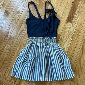 Hollister Sundress, Navy Blue/white stripes, Size S